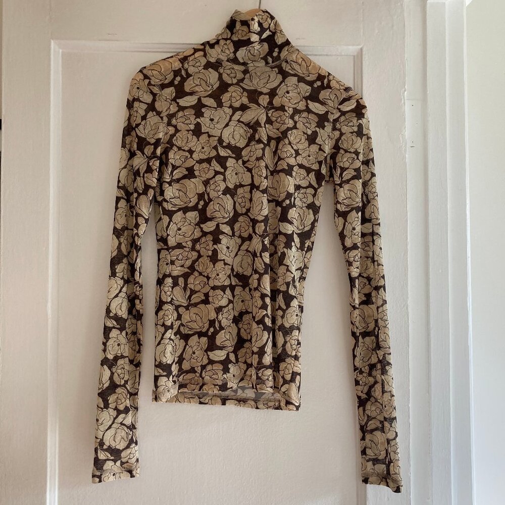 Nanushka Floral Turtleneck Top